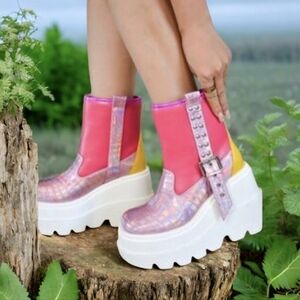 Cape Robbin Colorful Platform Ankle Boots